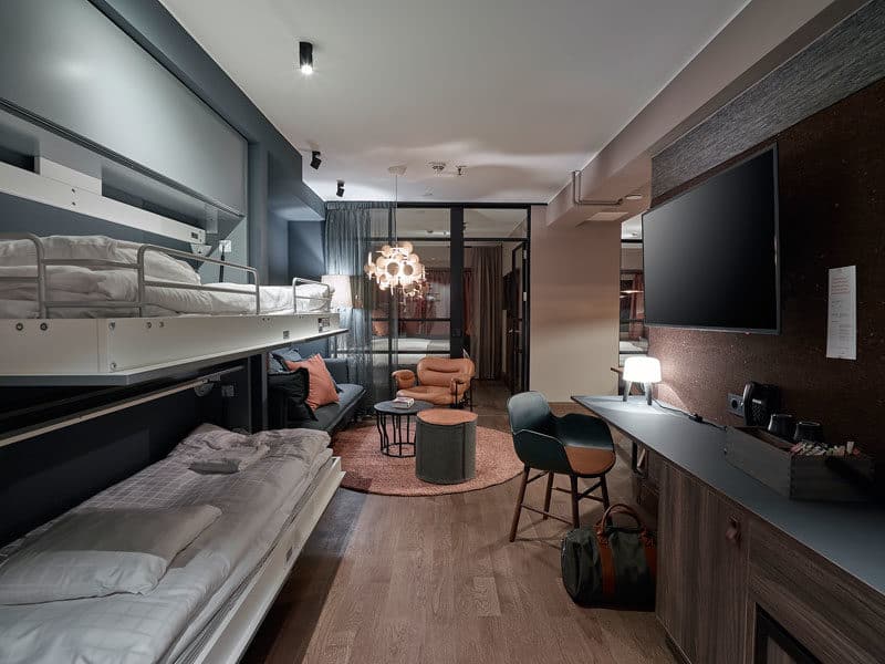 Scandic Downtown Camper hotelroom CamperCoLiving Grande bundbeds