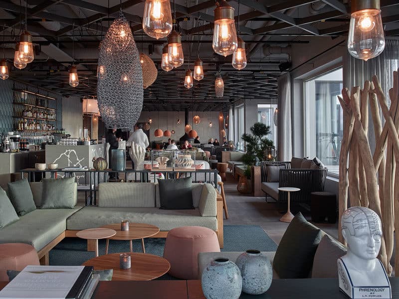 Scandic Downtown Camper restaurang bar The Nest lounge overview