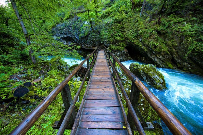 Hölzerne Brücke über die Vintgar Klamm bei Bled ©www.slovenia.info Jacob Riglin Beautiful Destinations