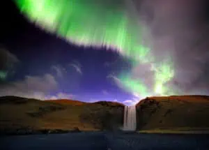 Norðurljós Skógafoss ©Þórir N. Kjartansson