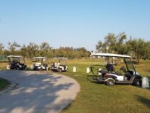 Insel Albarella Golfwagen Parkplat ©Frank Heinzl