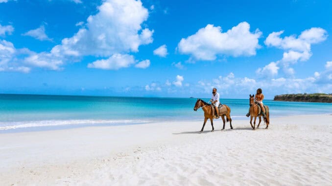 Reiten auf dem Fort James Strand