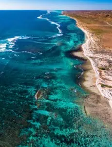 119113 56 Aerial view of the Ningaloo Reef coastline near the North Mandu cTourism Western Australia