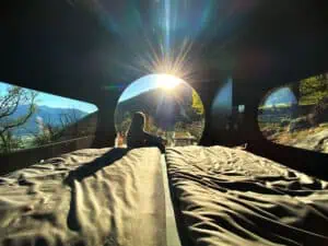Glamping in der Birdbox Curzutt am Monte Carasso ©Isotta Bertinelli