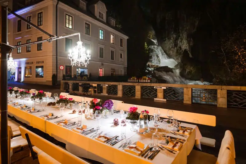 Dinner am Wasserfall ©TVB Bad Gastein Marktl Photography