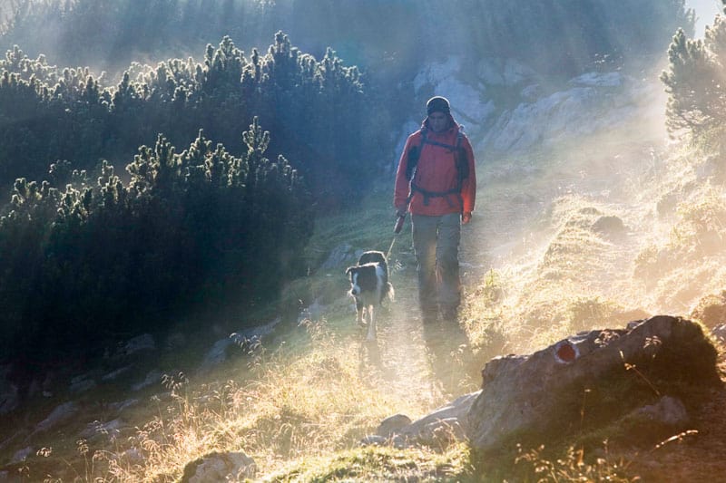 Wanderer mit Hund Rofangebirge © Vorhofer