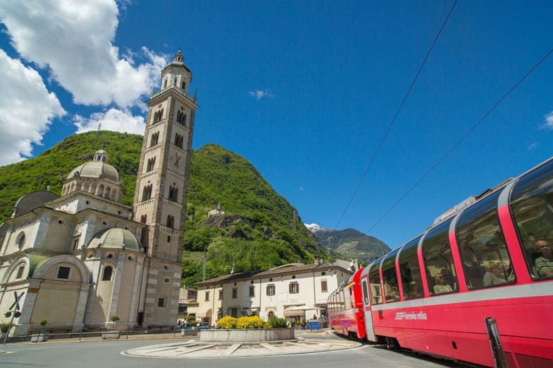 Bernina Express in Tirano ©Rhaetische Bahn